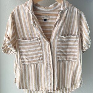 Striped Button-Up Shirt